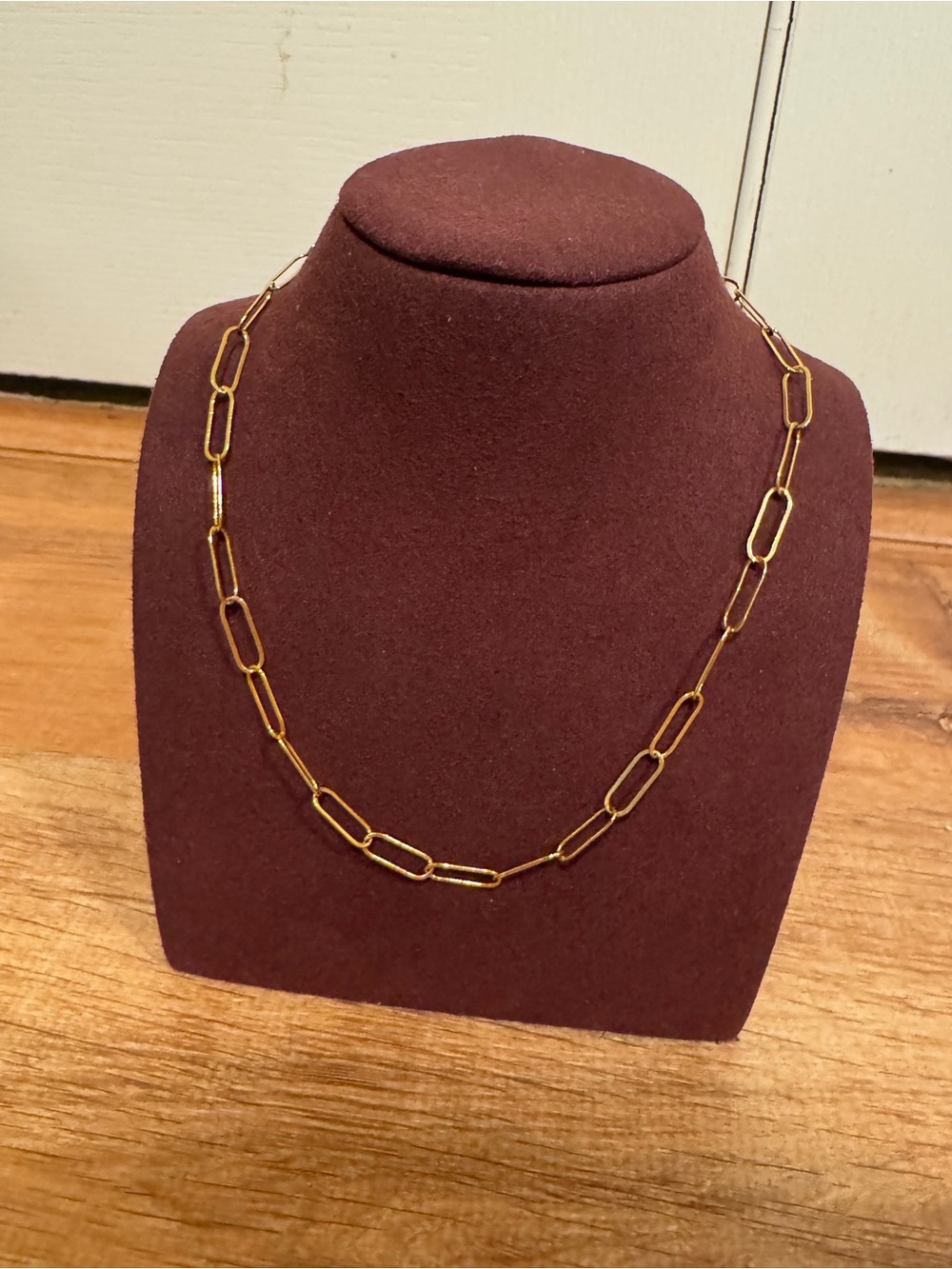 Gold Toned Paperclip Link Necklace
